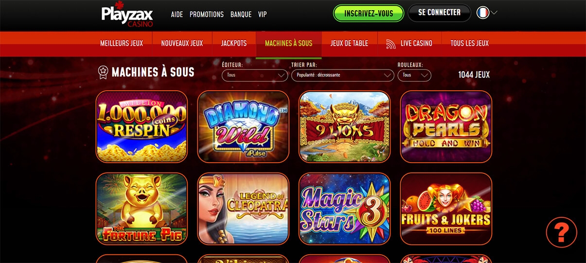 image de présentation slot du casino Playzax