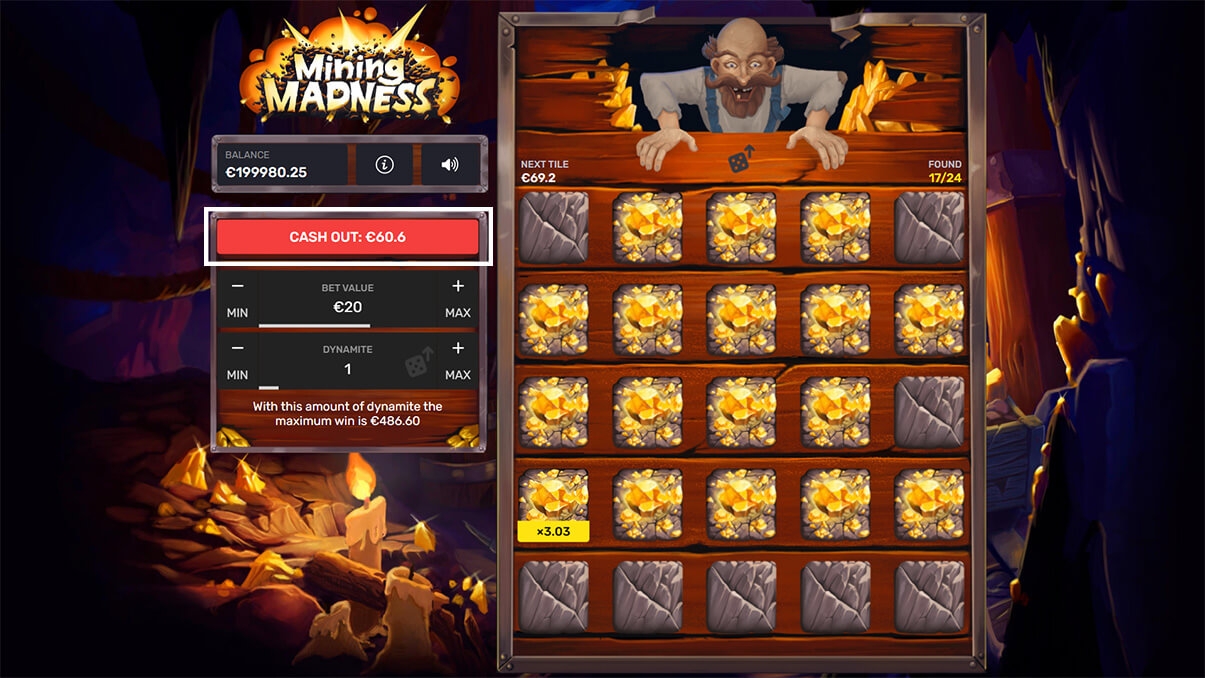 image de présentation cashout du mini-jeu Mining Madness
