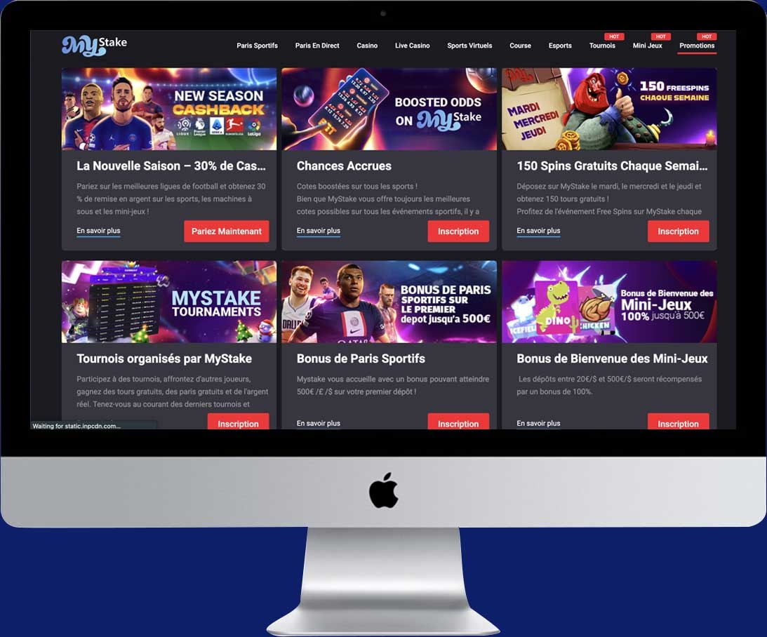 exemple des promotions sur le casino en ligne Mystake