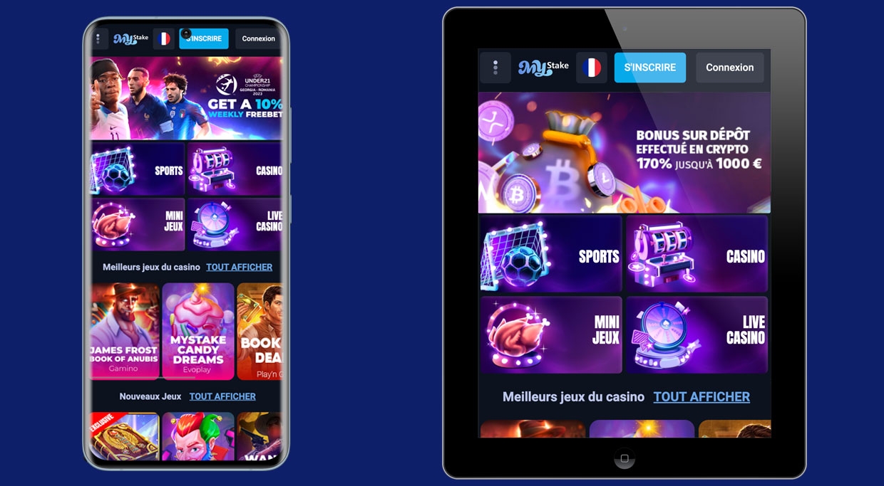 Le casino en ligne Mystake sur mobile et tablette